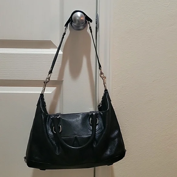 Black Leather Coach Bag. - Picture 2 of 12
